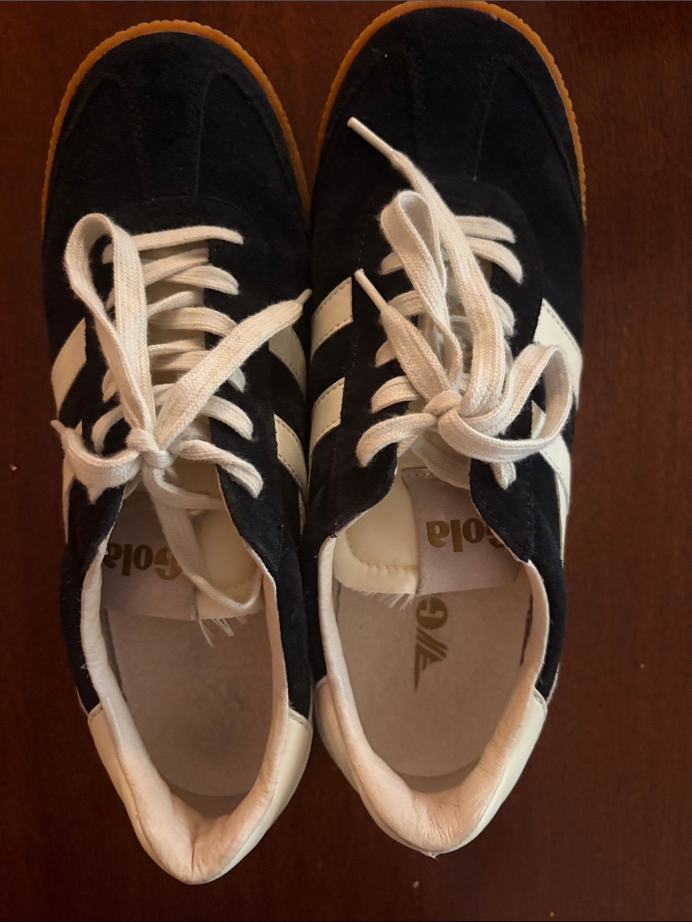 Gola Black and White Suede Sneakers for Men